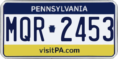 PA license plate MQR2453