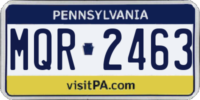 PA license plate MQR2463