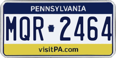 PA license plate MQR2464
