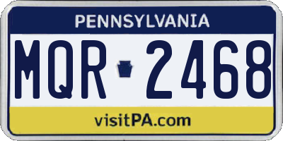 PA license plate MQR2468