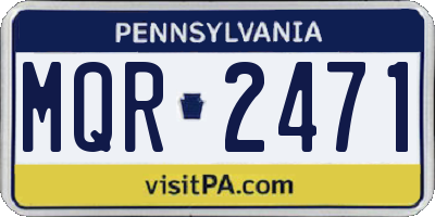 PA license plate MQR2471