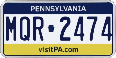 PA license plate MQR2474