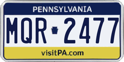PA license plate MQR2477