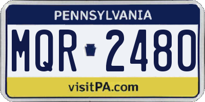 PA license plate MQR2480