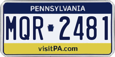 PA license plate MQR2481
