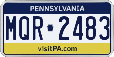 PA license plate MQR2483
