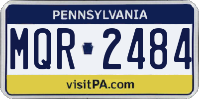 PA license plate MQR2484