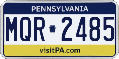 PA license plate MQR2485
