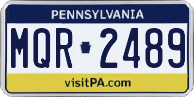PA license plate MQR2489