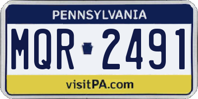PA license plate MQR2491