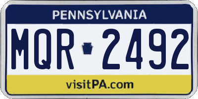 PA license plate MQR2492