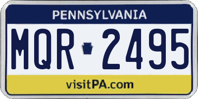 PA license plate MQR2495