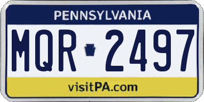 PA license plate MQR2497