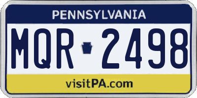 PA license plate MQR2498