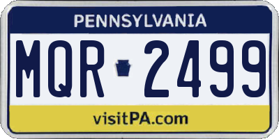 PA license plate MQR2499