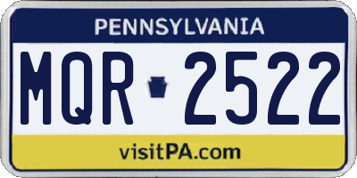 PA license plate MQR2522