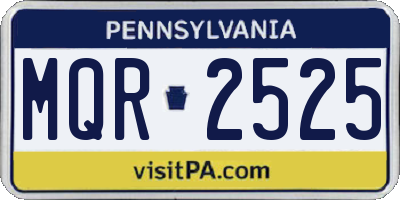 PA license plate MQR2525