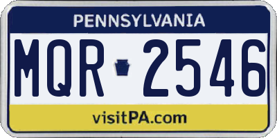 PA license plate MQR2546