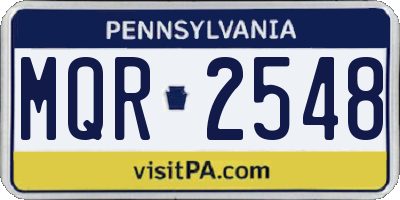 PA license plate MQR2548