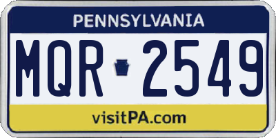 PA license plate MQR2549