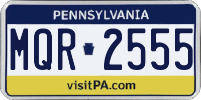 PA license plate MQR2555