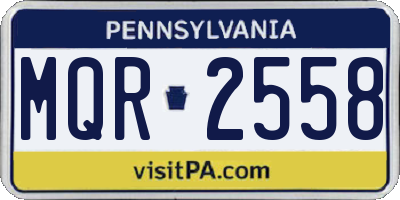 PA license plate MQR2558