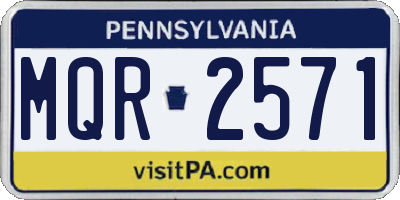 PA license plate MQR2571