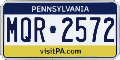PA license plate MQR2572