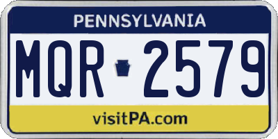 PA license plate MQR2579