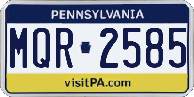 PA license plate MQR2585