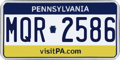 PA license plate MQR2586