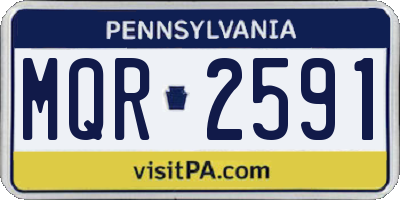 PA license plate MQR2591