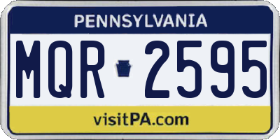 PA license plate MQR2595