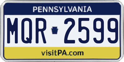 PA license plate MQR2599