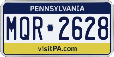 PA license plate MQR2628