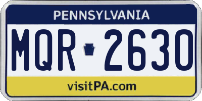 PA license plate MQR2630