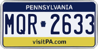 PA license plate MQR2633