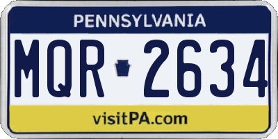 PA license plate MQR2634