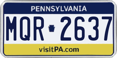 PA license plate MQR2637