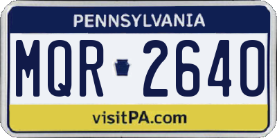 PA license plate MQR2640