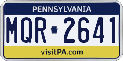 PA license plate MQR2641