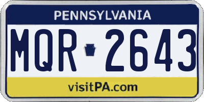 PA license plate MQR2643