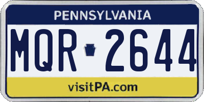 PA license plate MQR2644