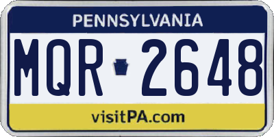 PA license plate MQR2648