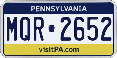 PA license plate MQR2652