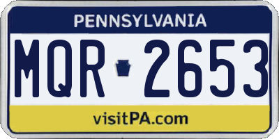 PA license plate MQR2653