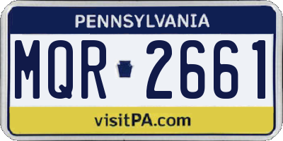 PA license plate MQR2661