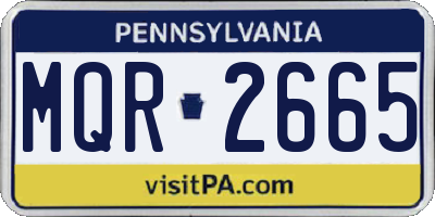 PA license plate MQR2665
