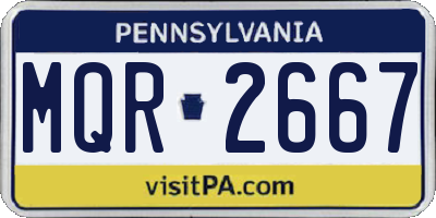 PA license plate MQR2667