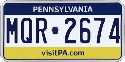 PA license plate MQR2674